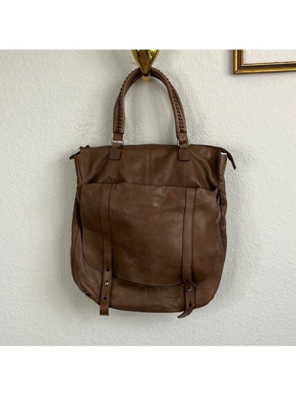 FCUK French Connection Leather Saddle Purse